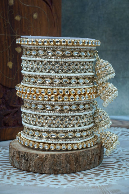 Karvachauth bangles kundan set