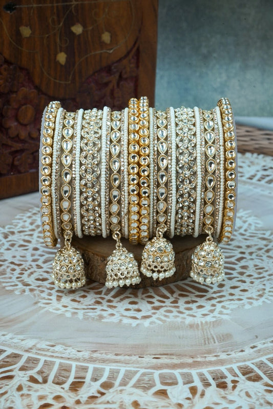 Karvachauth bangles kundan set