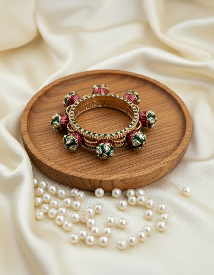 'chandrika ' jadaau kundan pacheli bangles