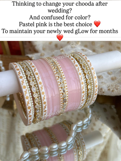 'Salvin' Trending Summer pastel pink bridal chura