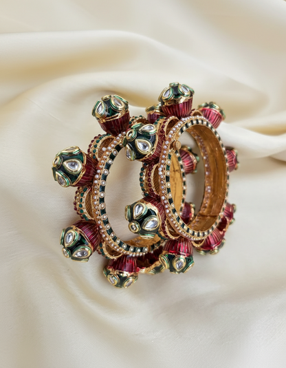 'chandrika ' jadaau kundan pacheli bangles