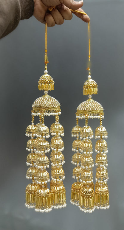 'Amisha' traditional gold pearl kaleera