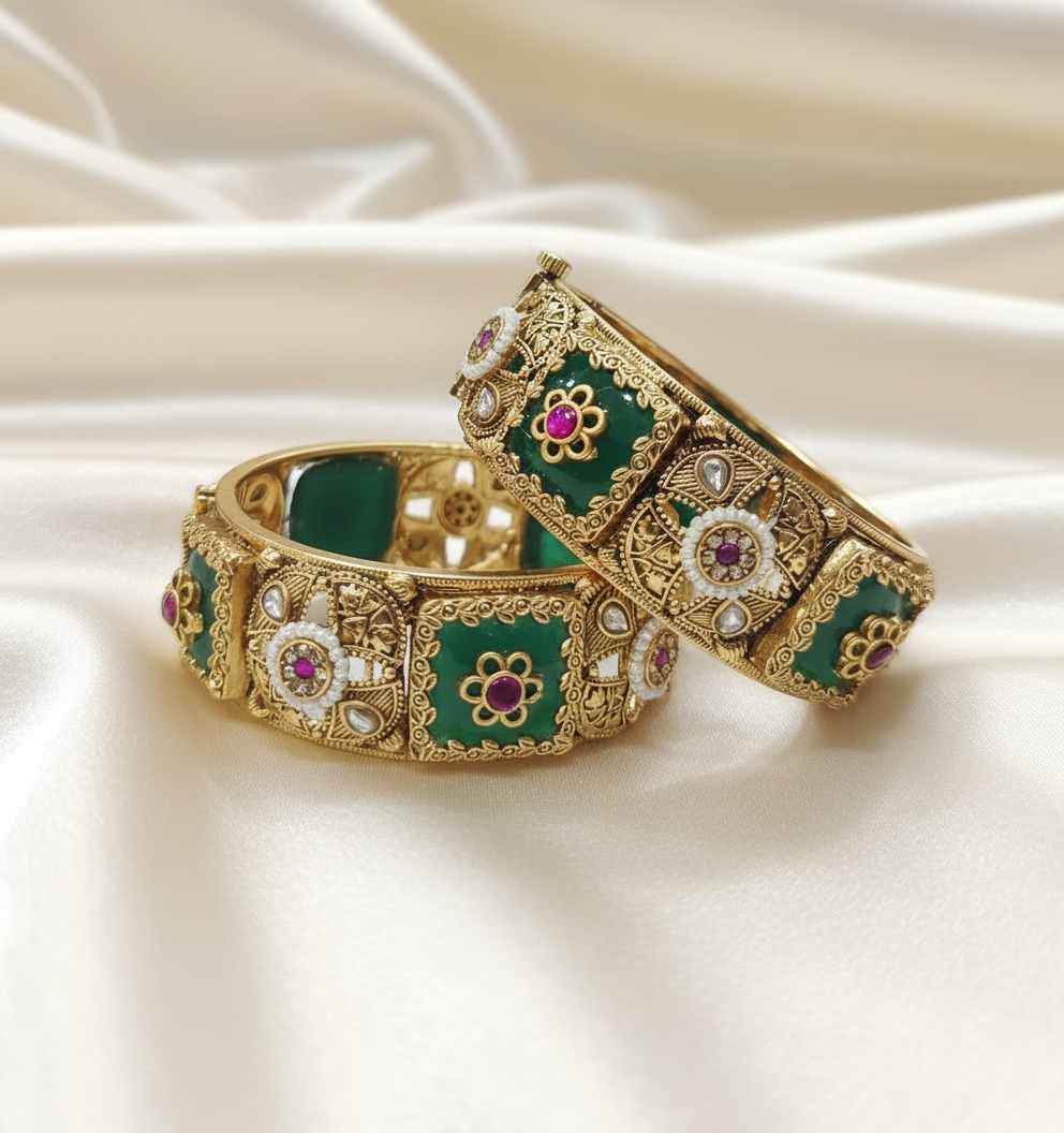 'Karishma' Heritage real gold look alike bangels