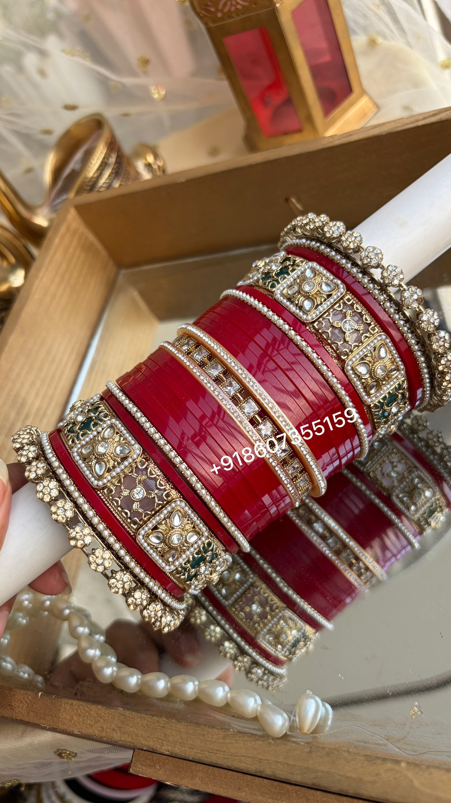 'Bhawna' Heritage trending  Deep Red Bridal chura