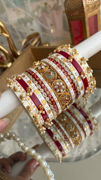 'Mandakini' Heritage partywear Bangles Stack